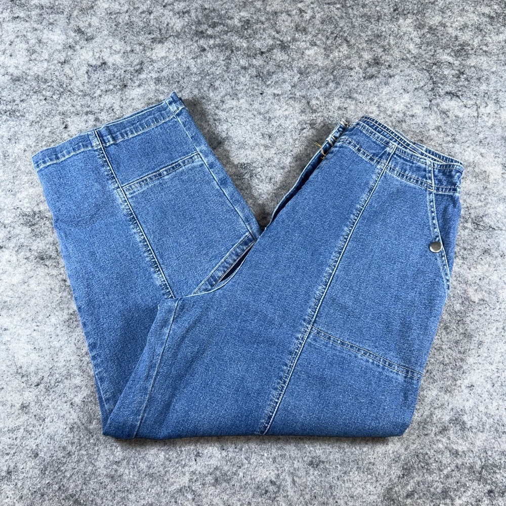 Denim & Co. Jeans Women's 14 Denim Leg Pockets Utility Style Grunge Y2K Skater‎